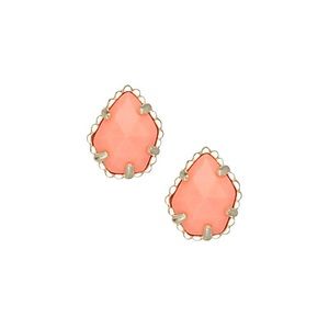 Kendra Scott Tessa Stud Earrings in Gold and Coral